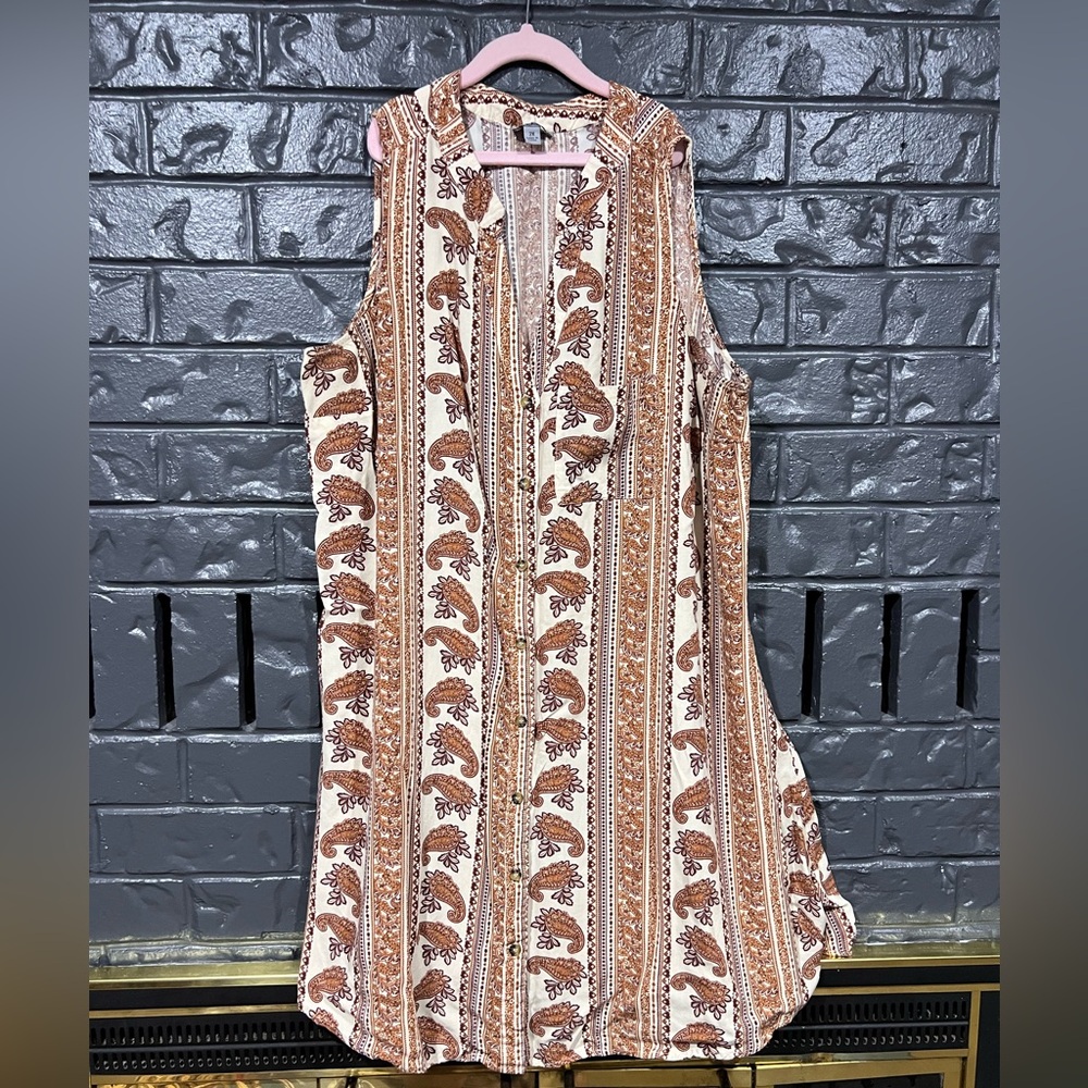 J for Justify Brown Paisley Mini Dress